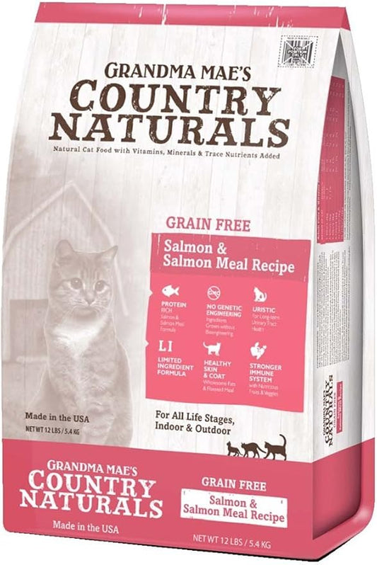 Grandma Mae'S 79700181 12 Lb Country Naturals Grain Free Salmon & Salmon Meal Cat Food, One Size
