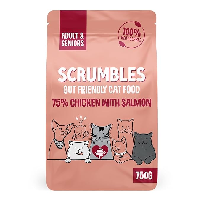 SCRUMBLES Complete Dry Cat Food For Adult And Senior - Chicken, 750 GR