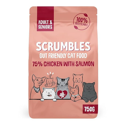 SCRUMBLES Complete Dry Cat Food For Adult And Senior - Chicken, 750 GR