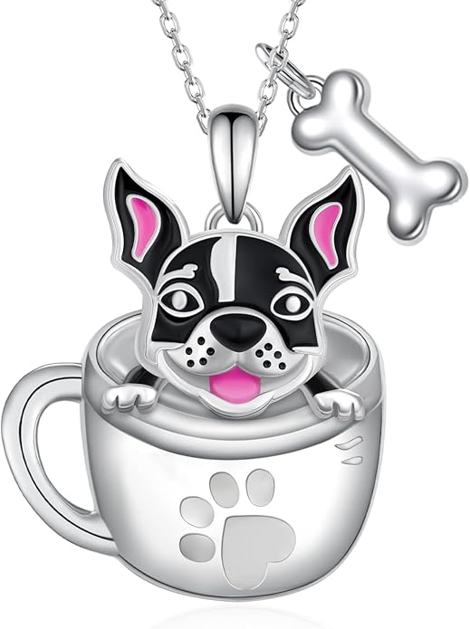 Black Cat/Pug/Boston Terrier/Capybara/Yorkie/Beagle/Maltese/Corgi Necklace 925 Sterling Silver Cute Animal Jewelry for Women