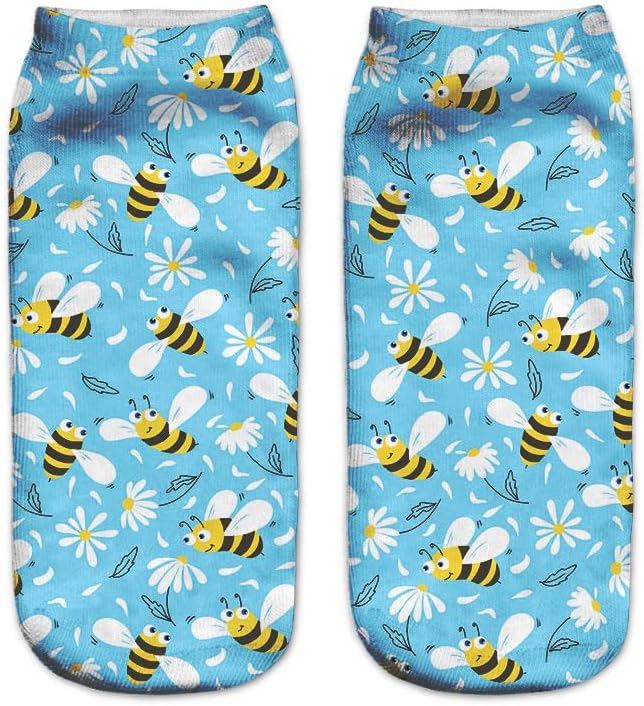 Benefeet Sox Funny Ankle Socks Cute Novelty No Show Animal Fruit Flower Cartoon Colorful Graphic Low Cut Socks for Women Girl