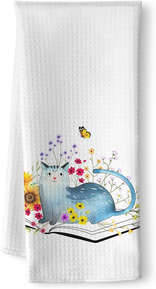 Cat Towel,Cat Hand Towel,Cat Kitchen Accessories,Crazy Cat Lady Gifts,Cat Kitchen Towels,Cat Dish Towels,Cat Mom Gifts,Crazy Cat Lady,Cat Lady Gifts,Fun Kitchen Towels,Gifts for Cat Lovers for Women