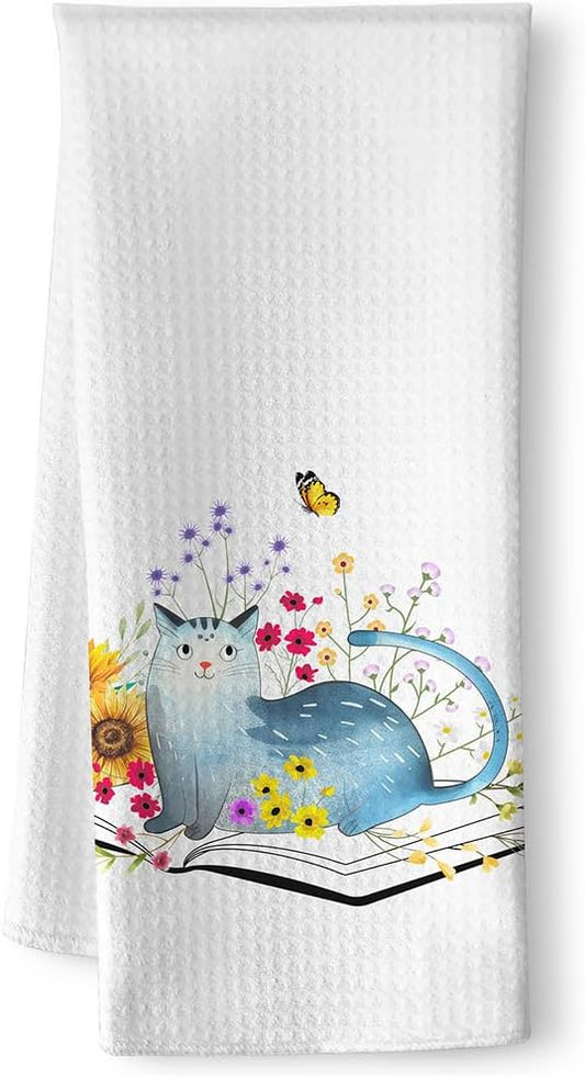 Cat Towel,Cat Hand Towel,Cat Kitchen Accessories,Crazy Cat Lady Gifts,Cat Kitchen Towels,Cat Dish Towels,Cat Mom Gifts,Crazy Cat Lady,Cat Lady Gifts,Fun Kitchen Towels,Gifts for Cat Lovers for Women
