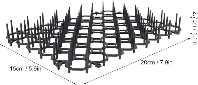 Tnfeeon 12Pcs Cat Deterrent Mat Prickle Strips Network Digging Stopper Anti Cat Dog Network Indoor Outdoor Training Plastic Spike Mat for Keeping Away Cats Dogs Protecting Plants