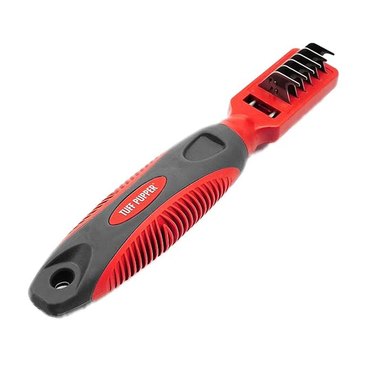 Tuff Pupper Deep Knot and Mat Remover Tool | Dematting Brush for Dogs, Cats, and Small Animals | Mat Splitting Grooming Comb for Long and Short Fur Pets