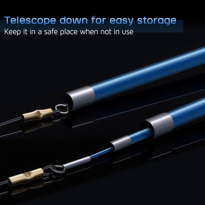 Cat Toys, Feather Wand for Indoor Kitten, 2 Pcs Wild Refill on Retractable Fishing Pole, Interactive Stick Teaser to Exercise - Blue