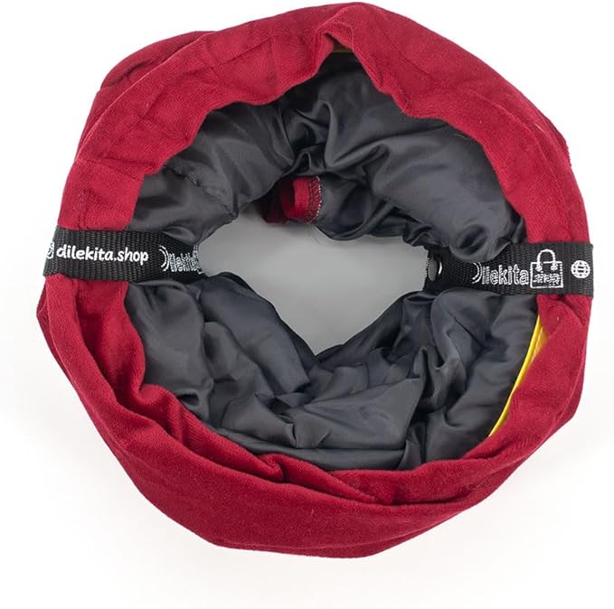 Velvet Fabric - Foldable/Collapsible - 55x8.66 Inches Cat Tunnel (Red)