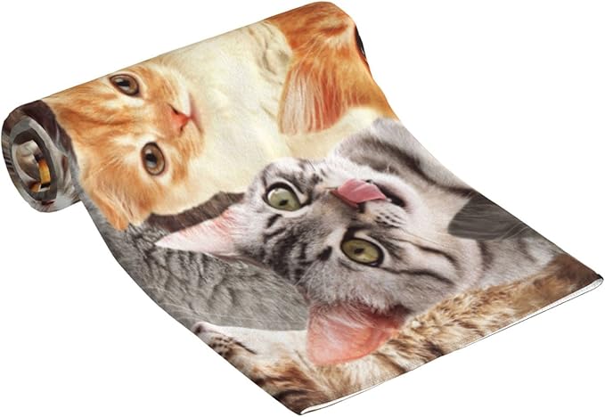 SARA NELL Cute Cat Microfiber Beach Towel Cat Breed Bath Towel for Cat Lover, Sand Free, Oversized, Super Absorbent, Quick Dry Towel for Travel Swimming, Sports, Beach, Gym,(31" x 51")