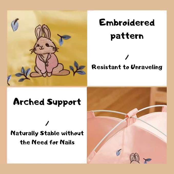 Cat Fairytale Bed, Cute Semi-Enclosed Ventilated Indoor Decoration House with Shade Cover for All Seasons (Pink,Large)