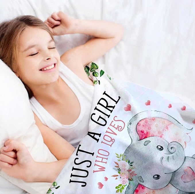 Soft Flannel Elephant Throw Blanket for Kids & Adults - 50"x40"