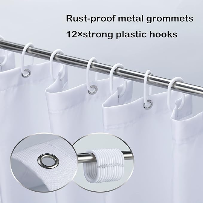 Blue Flower Shower Curtains for Bathroom,Watercolor Plant Leaf Shower Curtain, Eucalyptus Spring Shower Curtain with 12 Hooks, Waterproof Fabric Shower Curtains for Bathroom, 72x72inch