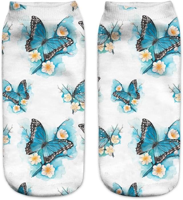 Benefeet Sox Womens Girls Funny Crazy Ankle Socks - Fun Novelty 3D Print Pattern Silly Cute Animal Food