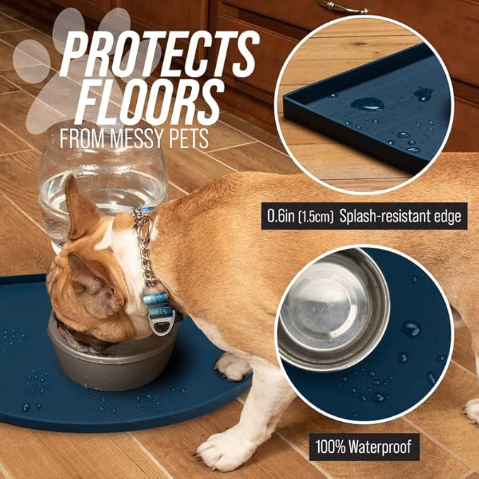 Leash Boss Fountain Mat, Silicone Water Mat Designed for Pet Fountains, Dog Gravity Water Bowls, Automatic Dispensing Cat Feeders