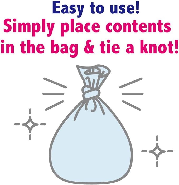 BOS Amazing Odor Sealing Cat Waste Disposal Bags - Durable, Unscented [Size: L, Color: light blue] (60 Count, Pack of 1) (60 Bags) ★NOT a litter box liner