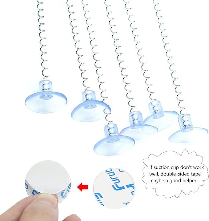 IUHKBH Cat Feather Wands, 6 PCS Spring Cat Wands with Bell Sucker Interactive Cat Teaser Wands for Cat and Kitten