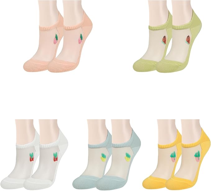Benefeet Sox Sheer No Show Socks Women Girls Cute Thin Mesh Low Cut Liner Socks for Loafers Boat Shoes