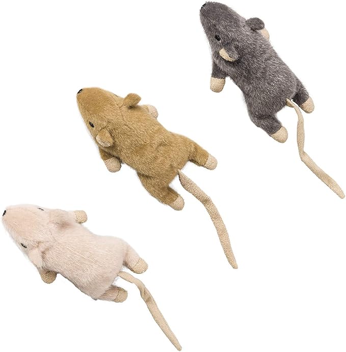 Spot 52084 3.5" Wool Mouse Willie With Catnip Cat Toy Assorted Colors