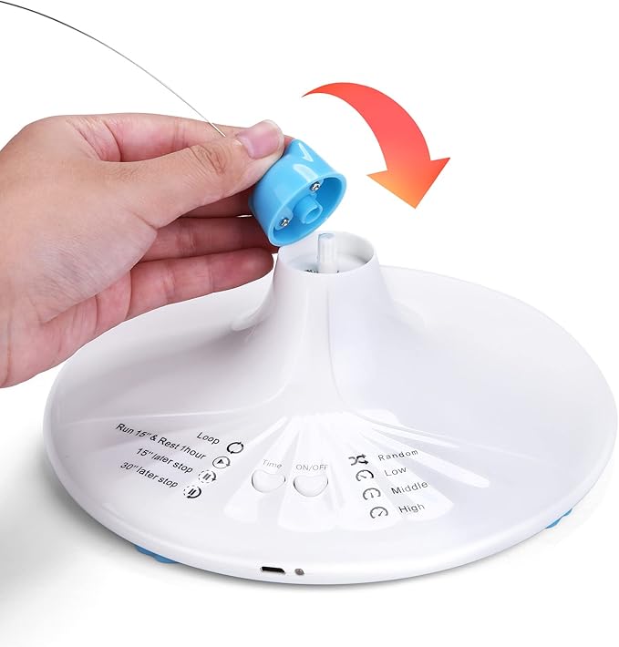 PETTOM Replacements for Cats Toy B0936T245Z Interactive Teaser Cats Toy Three Rotating Butterfly Funny Exercise Kitten Toy Pet Random Butterfly Toys Replacements Random Color (Replacements)