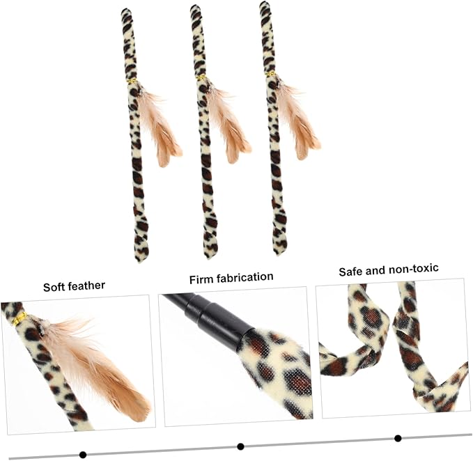 balacoo 9 Pcs Cat Teaser Leopard Cat Wand Indoor Cat Toys Cat Teasing Wand Small Cat Toys Funny Cat Toy Cat Teething Toy Dog Portable Cat Toy Cat Plaything Cat Toy Wand Pet Kitten Cloth