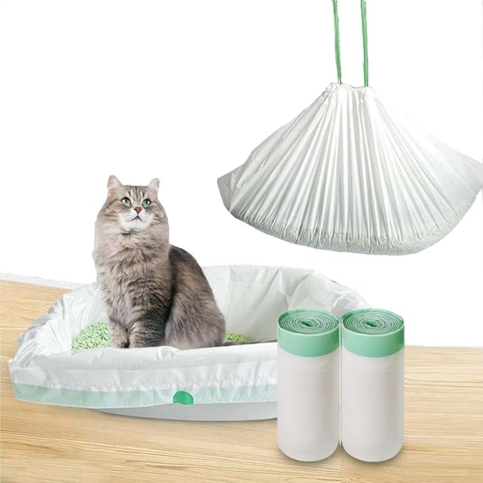 40 Count Extra Large Cat Litter Box Liners, Cat Litter Waste Receptacles Bags for Cleanpethome Self-Cleaning Cat Litter Box