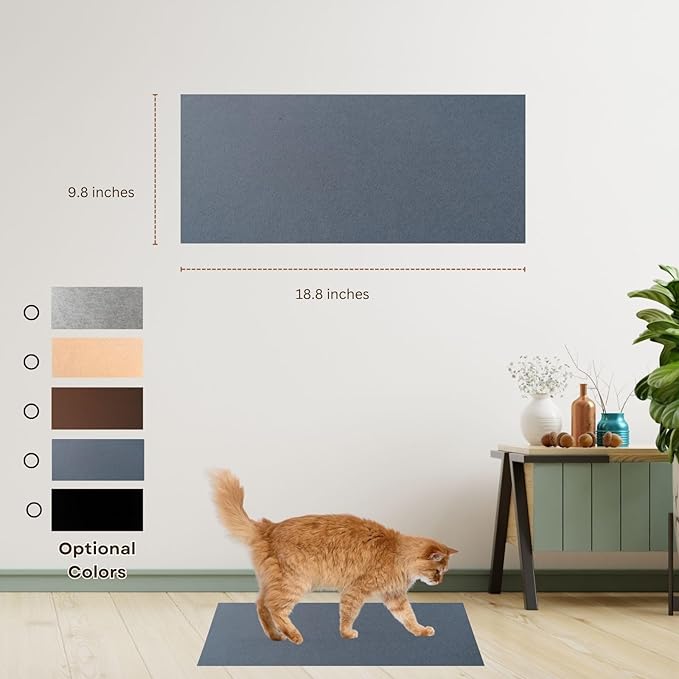 Cat Scratch Mat (Dark Grey, 5-Pack, 9.8''*18.8''), Furniture Protector from Cats Scratching, Strong Self-Adhesive Backing for Easy and Sturdy Application, Versatile for Cat Trees, Posts, and Beds