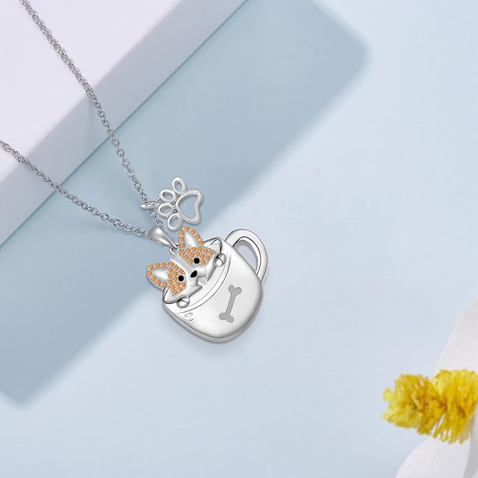 Black Cat/Pug/Boston Terrier/Capybara/Yorkie/Beagle/Maltese/Corgi Necklace 925 Sterling Silver Cute Animal Jewelry for Women