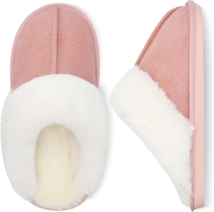 Besroad Winter Fuzzy House Slippers Sandals Plush Faux Fur Fluffy Flats Slippers Warm Slide Shoes for Women