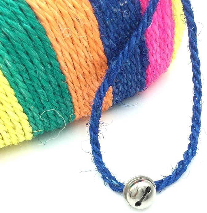 Sisal Mouse Toy for Cats, Cat Scratching Toy Big Sisal Mouse Toy with Rattling Sound for Cats (Multicolored)