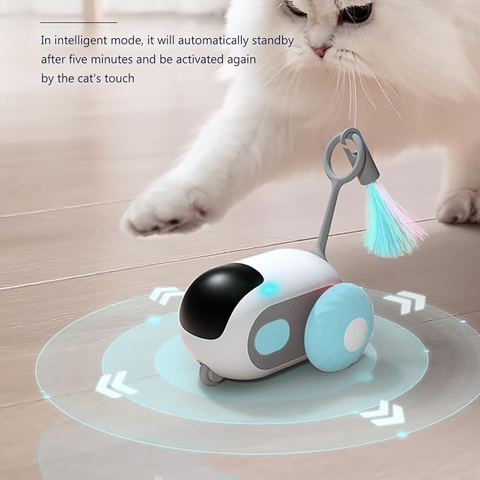 S SUNSBELL Cat Toys for Indoor,Turbo Tail Cat 3.0 Remote Control Mouse Cat Toy, Smart Interactive Cat Toy with Remote Control and 2-Speed Adjustment (Blue)