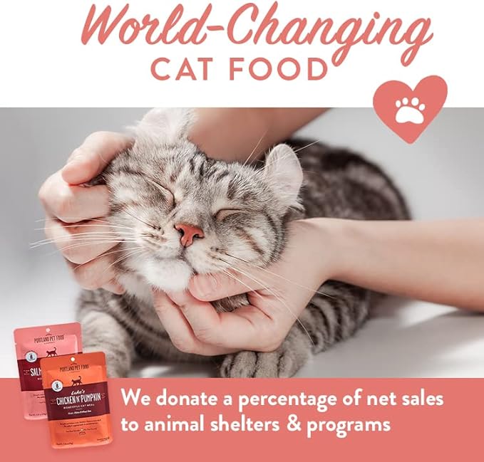 Human-Grade Mixed Variety Pack Wet Cat Food Pouch — Moist, Soft Cat Food Mixer, Topper, and Rotational Meal (Chicken, 12 Pack) by Portland Pet Food Company