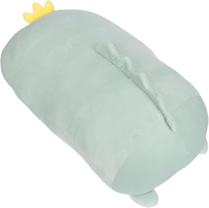 TemBe 23.6 inch Cute Large Dinosaur Plush Stuffed Animal Pillow, Very Soft Squish Mellow Hugging Toy Gifts for Bedding, Kids Sleeping Cute Pillow (Green Dinosaur)