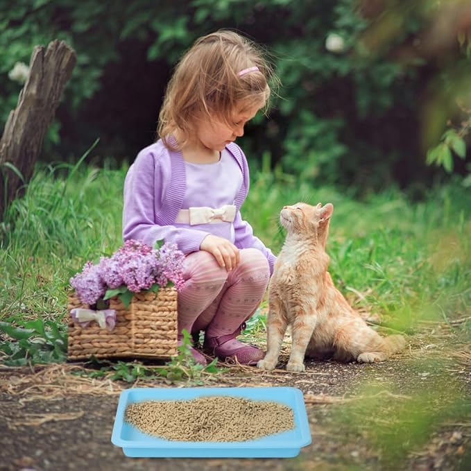 10 Pcs Travel Toilet Mini Litter Box,Plastic Portable Small Litter Pan Water Litter Box for Kittens Bunny Cat