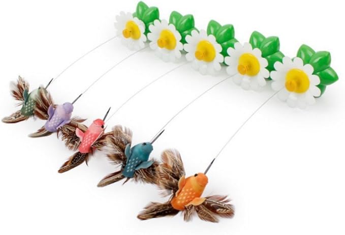 ZIYAN Bird Toy for Pet Cats, Funny Rotating Electric Flying Bird Interactive Toy with A Fastening Tape, Multicolor