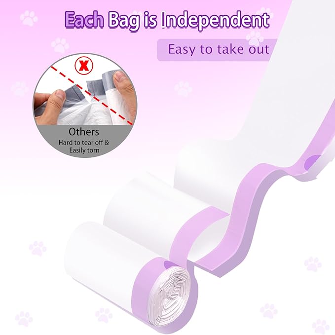 50 Pack Drawstring Cat Litter Box Liners Compatible with Litter-Robot 3/4, Waste Bags Heavy Duty for Automatic Self Cleaning Litter Box