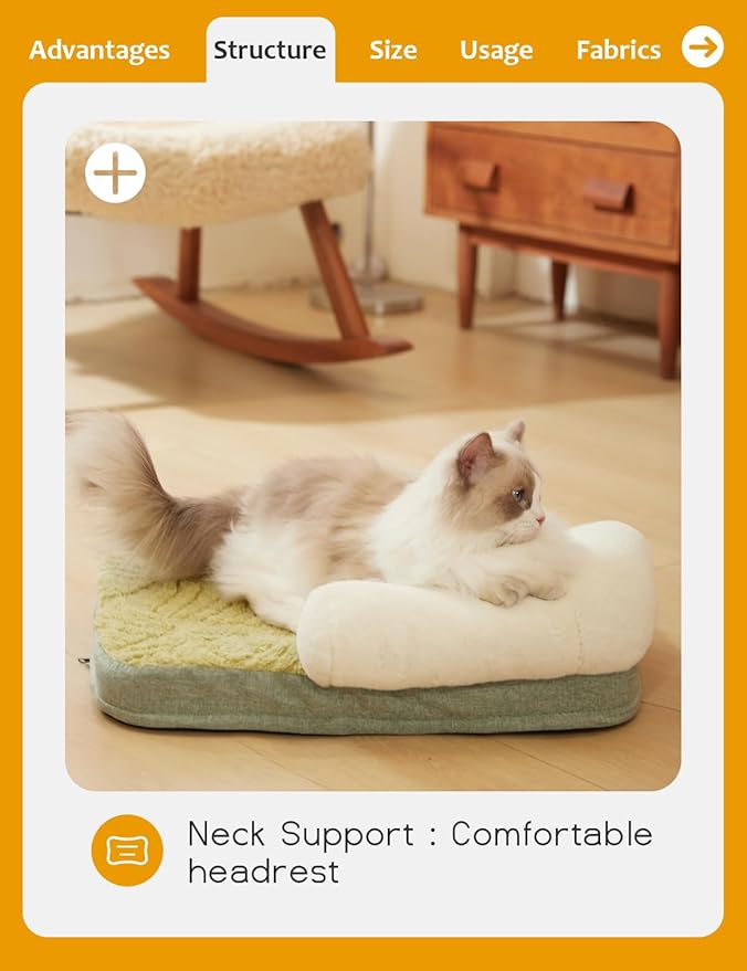 Small Medium Dog Bed, Washable Dog Bed with Removable Cover and Nonskid Bottom, Fuzzy Warm Dog Bed Indoor with Neck Pillow for Dog Cat Sleeping, 30x20 Inches