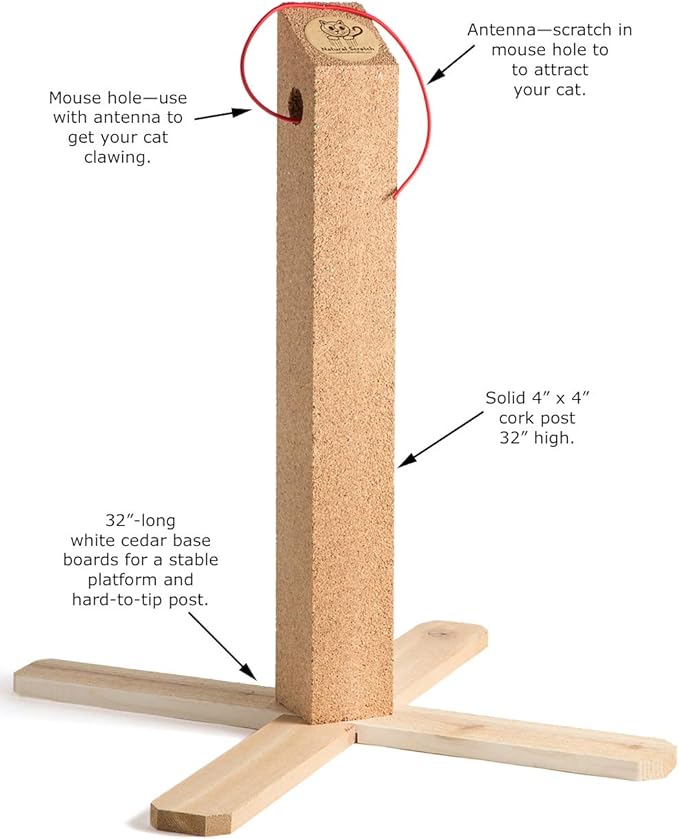 Cat Scratching Post (Cork, 32" Height)