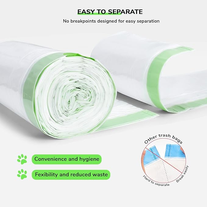 65 Count Drawstring Cat Litter Bags for Most Auto Self-Cleaning Litter Box, Extra Thick Pet Litter Drawer Liners Replacement, Durable Cat Waste Bags, Unscented, 25.6'' W x 15.7'' H