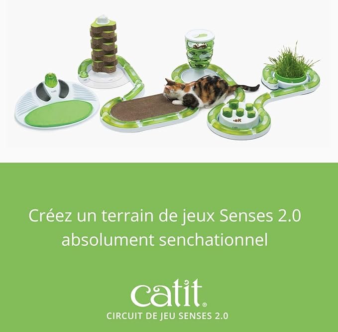Catit Senses 2.0 Play Circuit Interactive Cat Toy - 8-Piece Closed-Track Ball Toy for All Breed Sizes