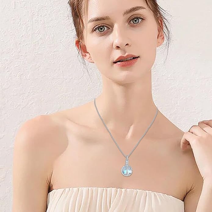 Aniu Cremation Jewelry for Ashes S925 Sterling Silver Urn Necklace Memorial Necklace for Human Ashes of Loved Ones Keepsake Pendant for Men Women