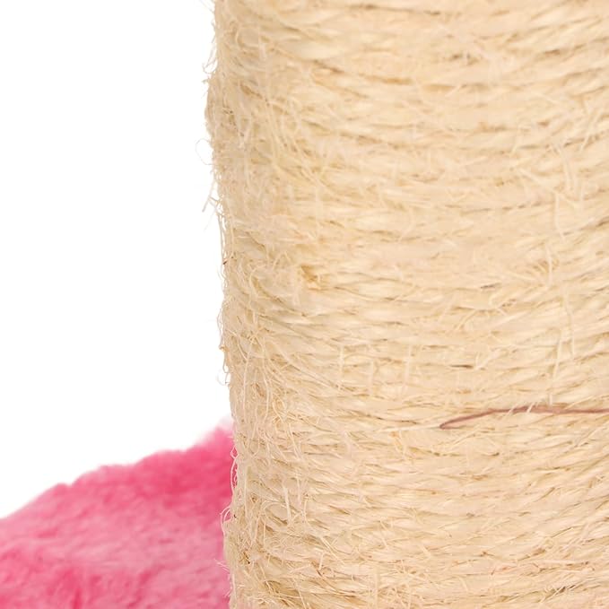 Cat Scratching Post, Grinding Claws 2 Layers Soft Plush Cat Tree Stable for Indoor (Pink)