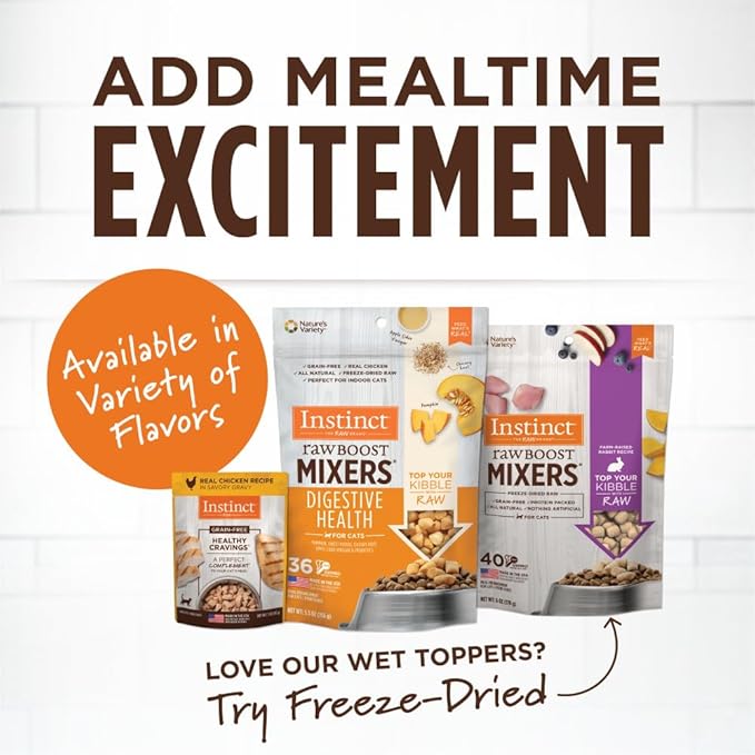 Instinct Healthy Cravings Natural Wet Cat Food Topper, Grain Free Recipe - Variety Pack, 3 oz. Pouches (Pack of 12)