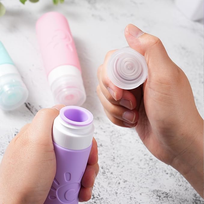 18 Pack travel Bottles for Toiletries, TSA Approved Silicone Travel Containers Leak Proof Refillable Travel Accessories for Shampoo Conditioner Lotion Body Wash(Multicolored C)