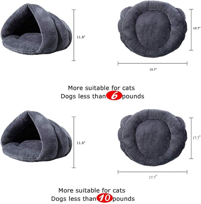 Pet Tent Cave Bed for Small Medium Puppies Kitty Dogs Cats Pets Sleeping Bag Thick Fleece Warm Soft Dog Bed Cuddler Burrow House Hole Igloo Nest Cozy Bed for Cat Puppy