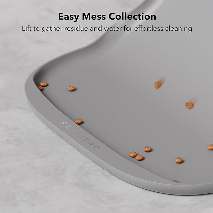 PETLIBRO Dog Food Mat, Safety Silicone Cat Food Mat for Feeder & Fountain, Waterproof Dog Bowl Mat, Raised Edge Spill Protection Floor, Cove Feeding Mat for AF005, AF103 Single Tray, AF203 Single Tray