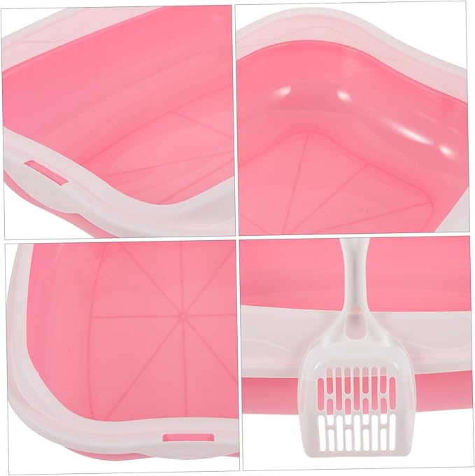 1 Set Cat Litter Box Portable Litter Box Plastic Bins Portable Potty Cat Litter Tray with Scoop Kitten Litter Box -Splash Litter Box Kitten Litter Box Low Entry Open Litter Box