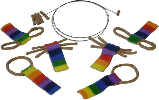 Cat Dancer Products Cat Chaser with Colorful Fleece, Interective Toy for Exercise with Ringtail Whisker & Bowtie (Pack of 7)