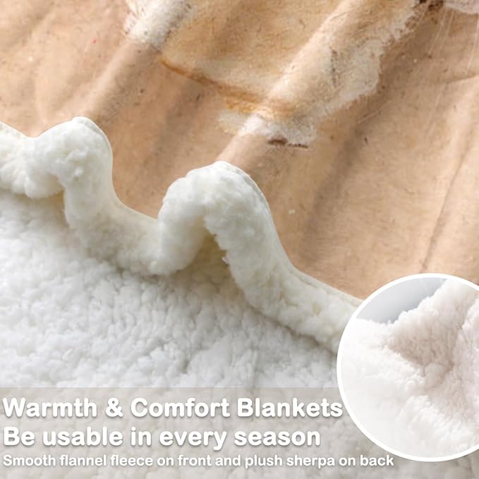 Sleepwish Hamster Fleece Throw Blanket for Kids Girls Boys Soft Cute Brown Mouse Sherpa Blanket for Couch Chair Bed, Queen (90" X 90")