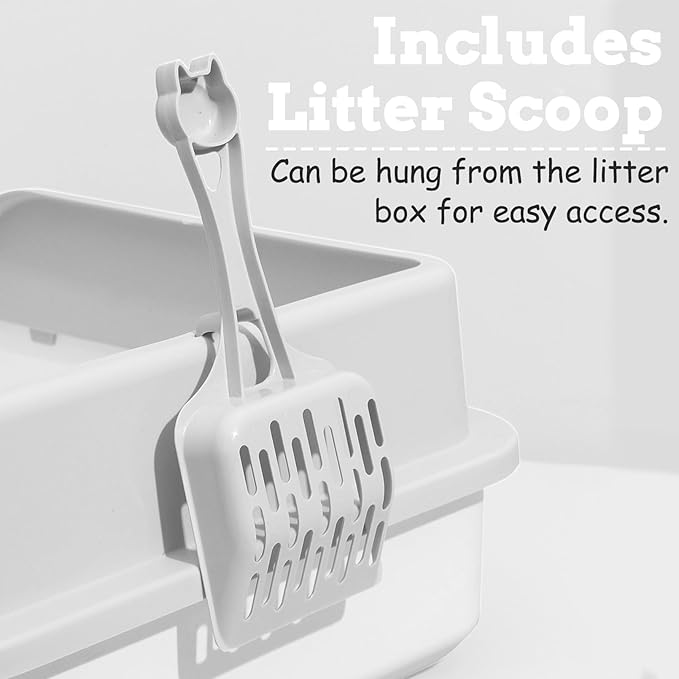 BNOSDM Sifting Litter Box Open Cat Litter Box with High Sides Detachable Kitten Toilet Semi-Enclosed Litter Tray Pan with 16 Piece Kitten Starter Kit for Small Cat Kitty, Pink