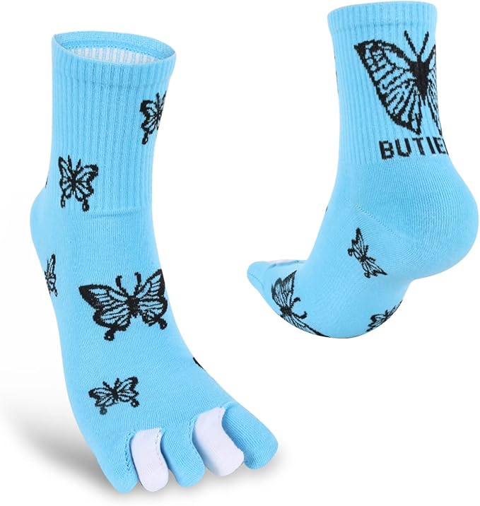 Benefeet Sox Toe Socks Women Men Cute Cat Five Finger Socks for Girls Colorful Cotton Ankle Athletic Running Socks with Toes