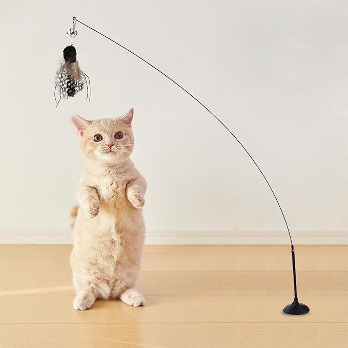 6 Pieces Cat Feather Toys Replacement Cat Toy Wand Refills Cat Toy Replacement Natural Bird Feathers for Cat Toys